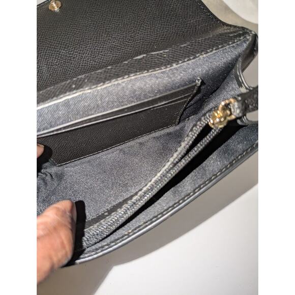 Coach New York ~ 2016 ~ 75th Anniversary Elegantly Smooth Black Leather Wristlet - Picture 7 of 16